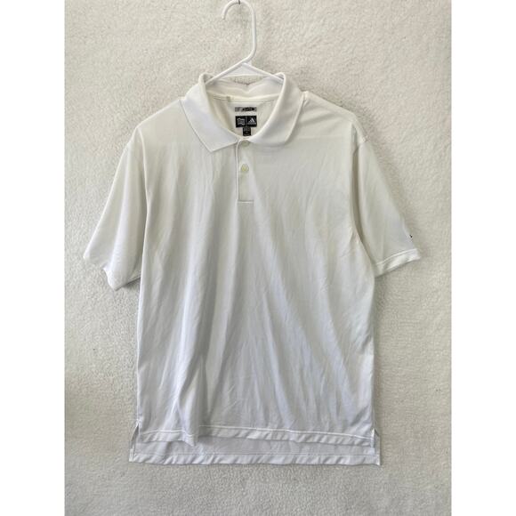Adidas Men’s M White Clima Polo Shirt Golf LPGA Performance Short Sleeve Active - Picture 2 of 9